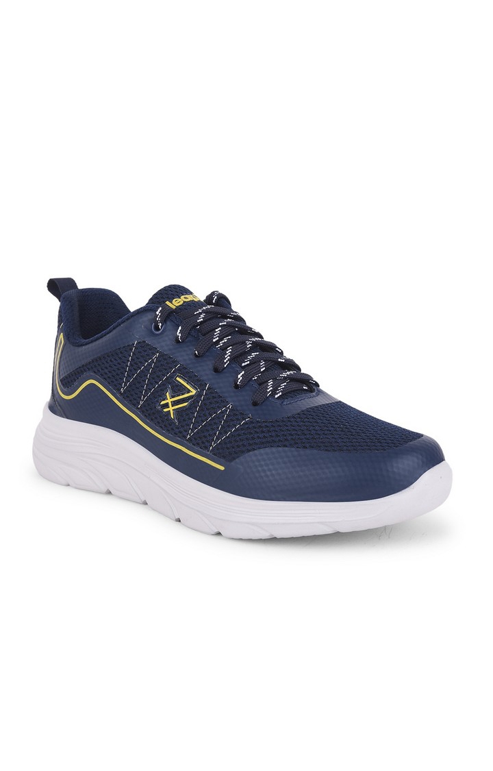Men's LEAP7X Navy Blue Solid Running Shoes
