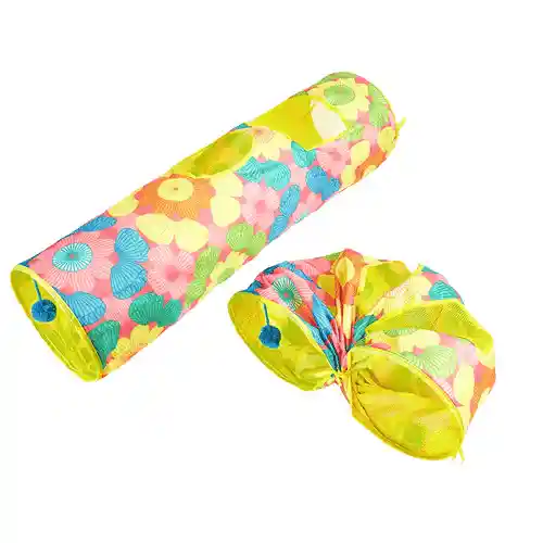 Barkbutler Fofos Floral Pop Up Tunnel Toy for Cats 90X25X25 CM