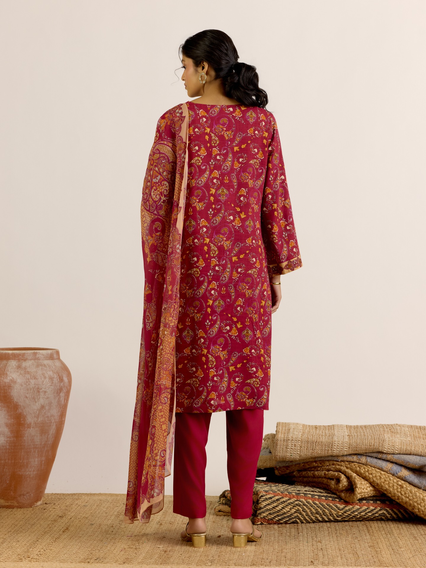 Maroon Dandelion Suit Set
