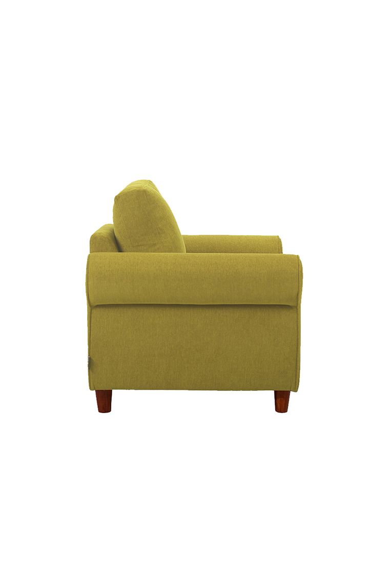 neudot Melody Sofa for Living Room |1 Person Sofa|Premium Fabric with Padded Cushioned Armrest |Solid Wood Frame|1 Seater in Mellow Green Color