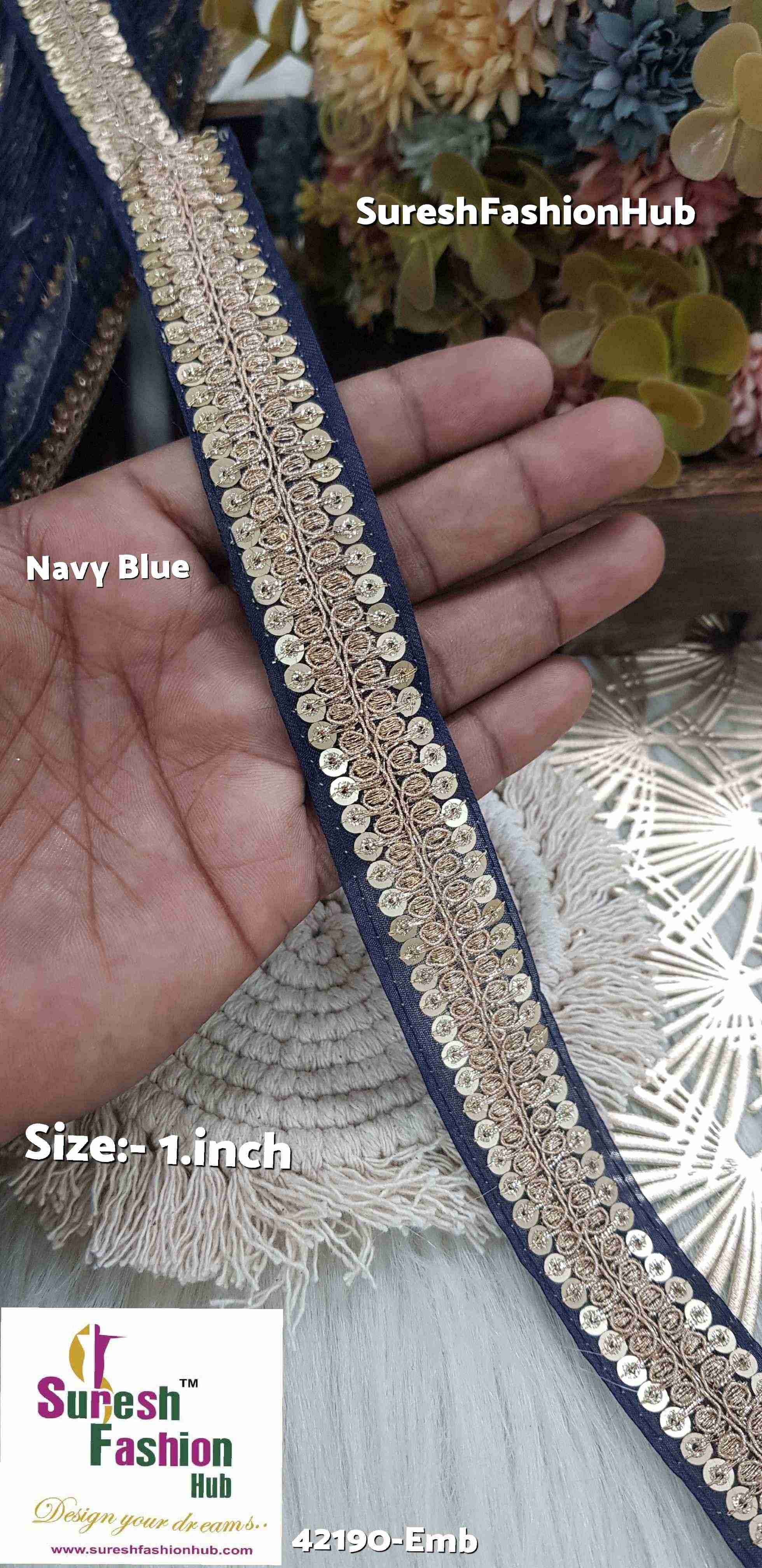 Navy Night  Embroidery Lace
