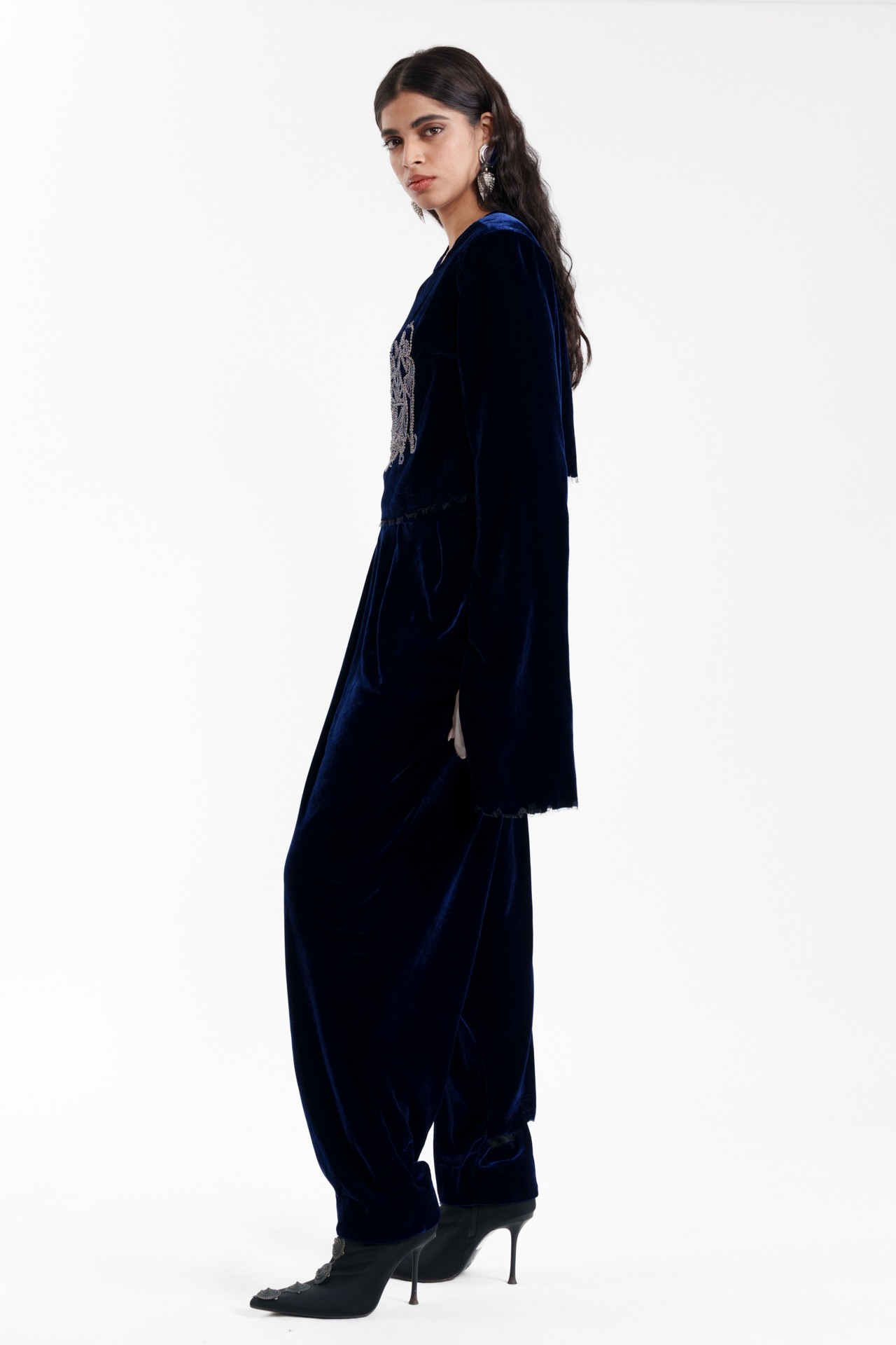 Sculpted Crop Top & Draped Pant Set