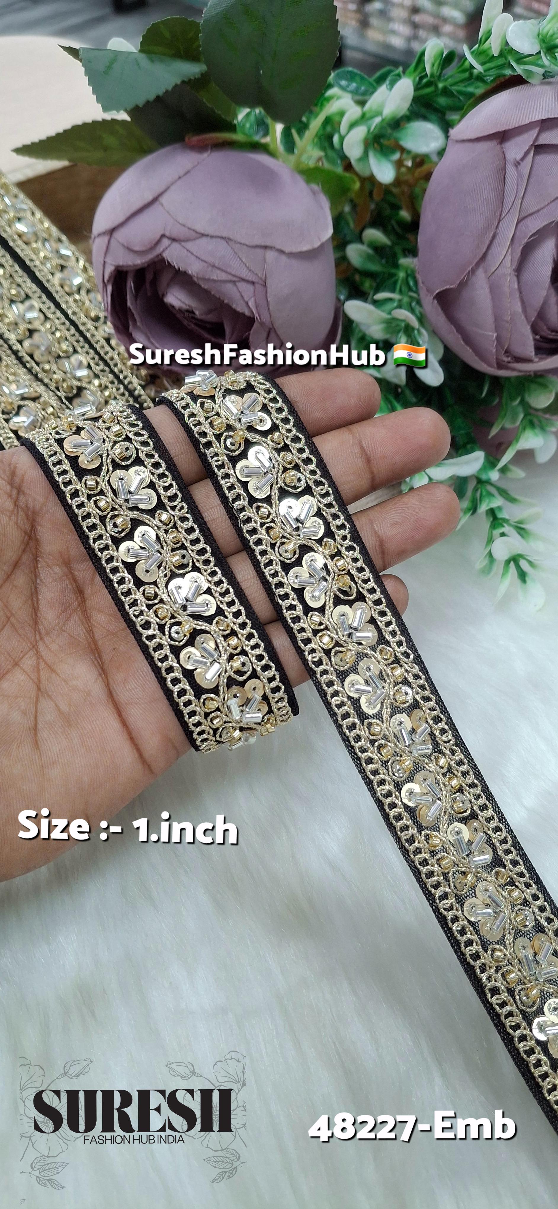Black Pearl Embroidery Net Lace