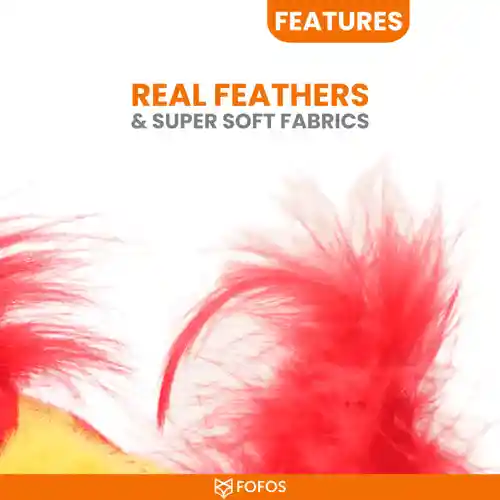 Barkbutler Fofos Parrot with Catnip Balls Interactive Toy for Cats (Red)