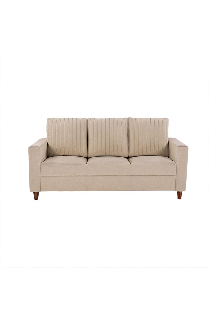 neudot Roman Sofa for Living Room |3 Persons Sofa|Premium Fabric with Cushioned Armrest | Solid Wood Frame|3 Seater in Neo Beige Color