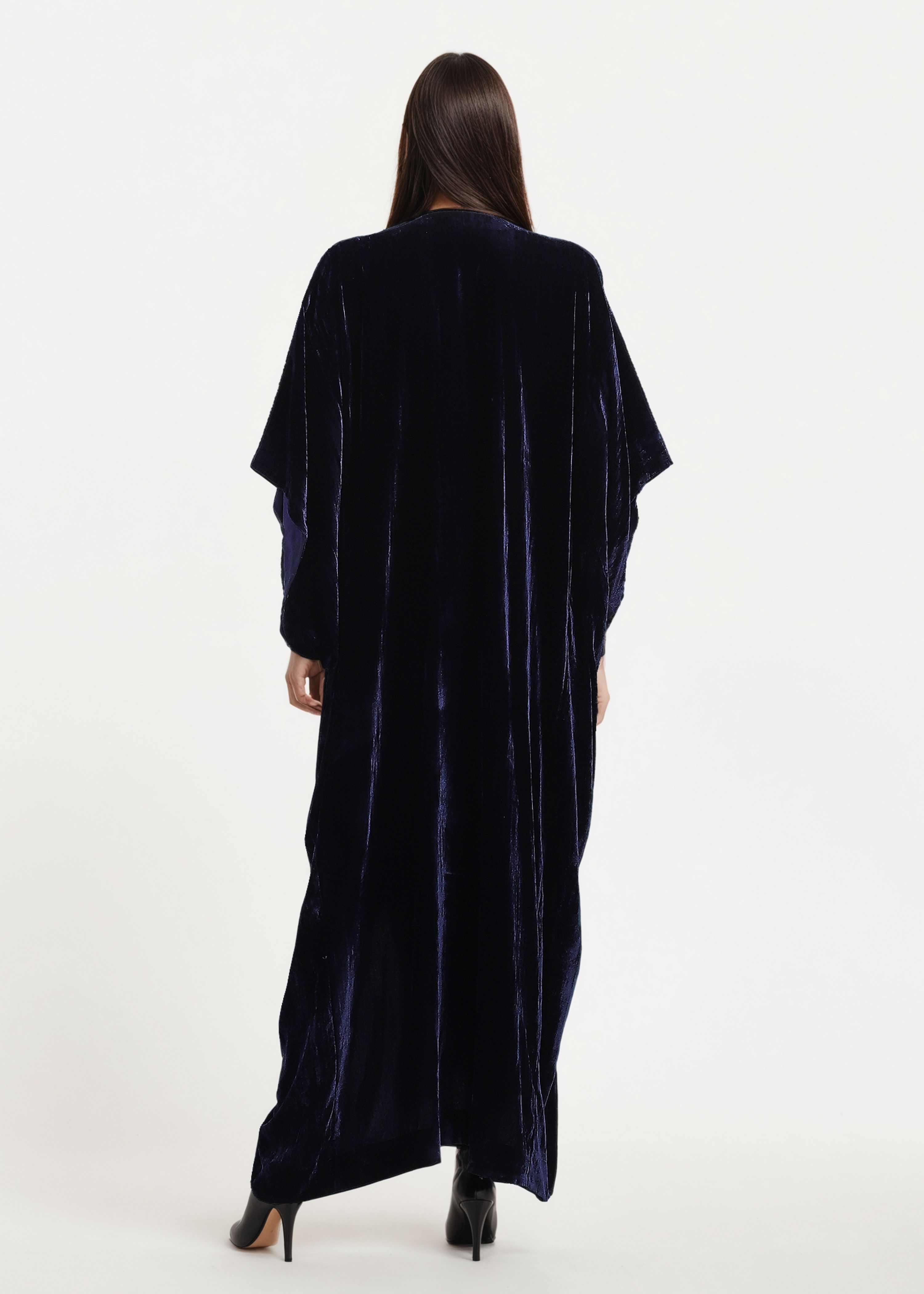 AKOK Green Velvet Dupatta Cape with SKirt Co-ords