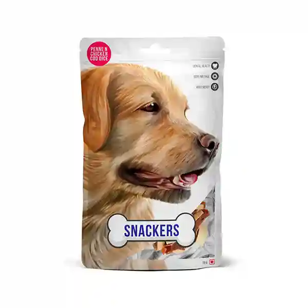 Snackers Penne N Chicken Cod Dice Dog Treats - 70g