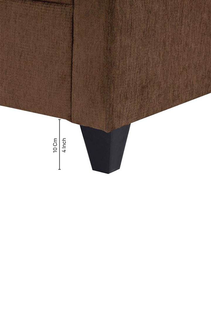 neudot Saya LHS Sectional Sofa for Living Room |6 Person Sofa| Premium Fabric with Cushioned Armrest | 12 Months Warranty| Solid Wood Frame| 6 Seater in Saya Brown Color DIY(Do-It-Yourself)
