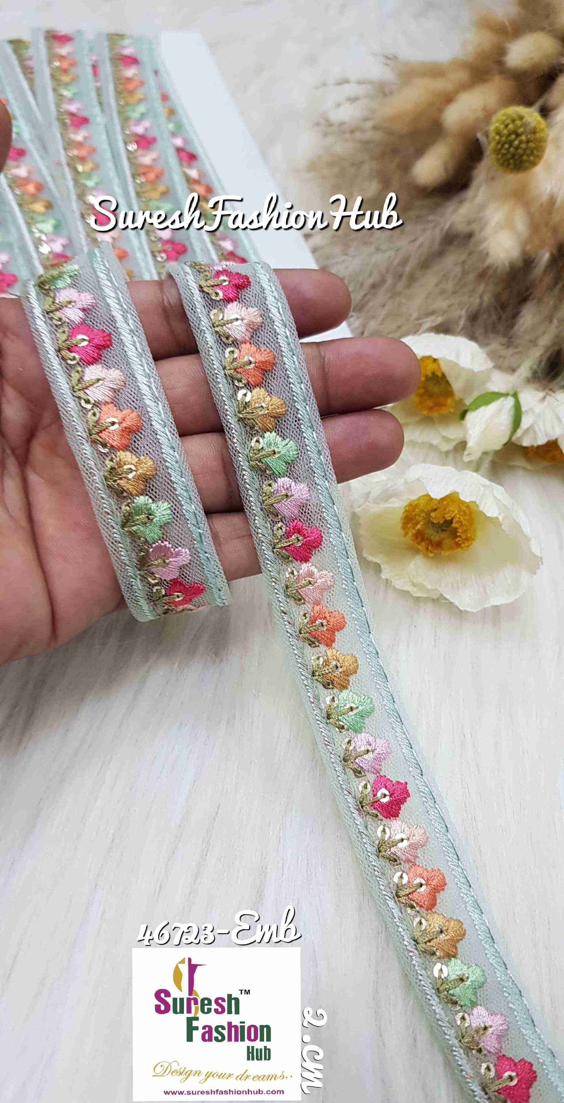 Colorburst Pastel BlueLeaf Designer Trim