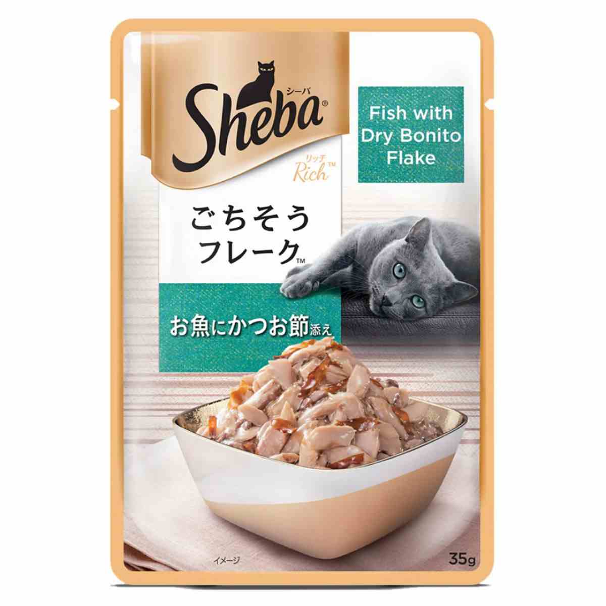 Sheba Premium Fish with Dry Bonito Flake Wet Cat Food - 35 gm