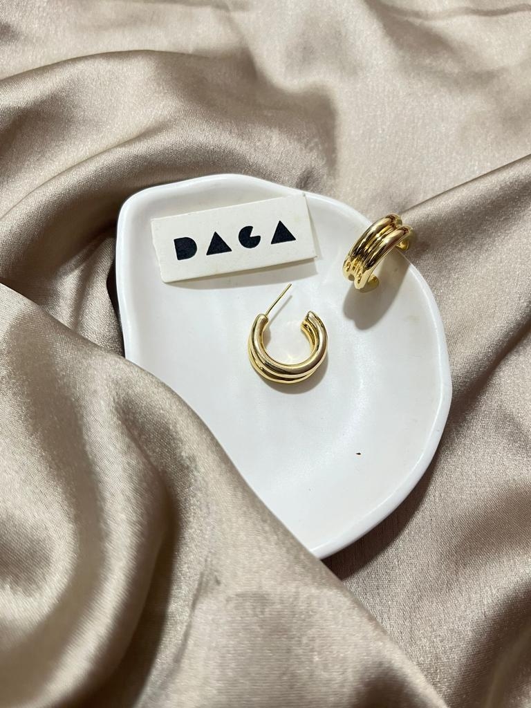 DAGA | gold C shaped hoops undefined