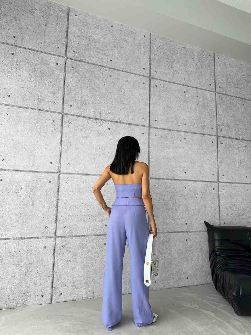 Lilac cropped waistcoat with pants co-ord set