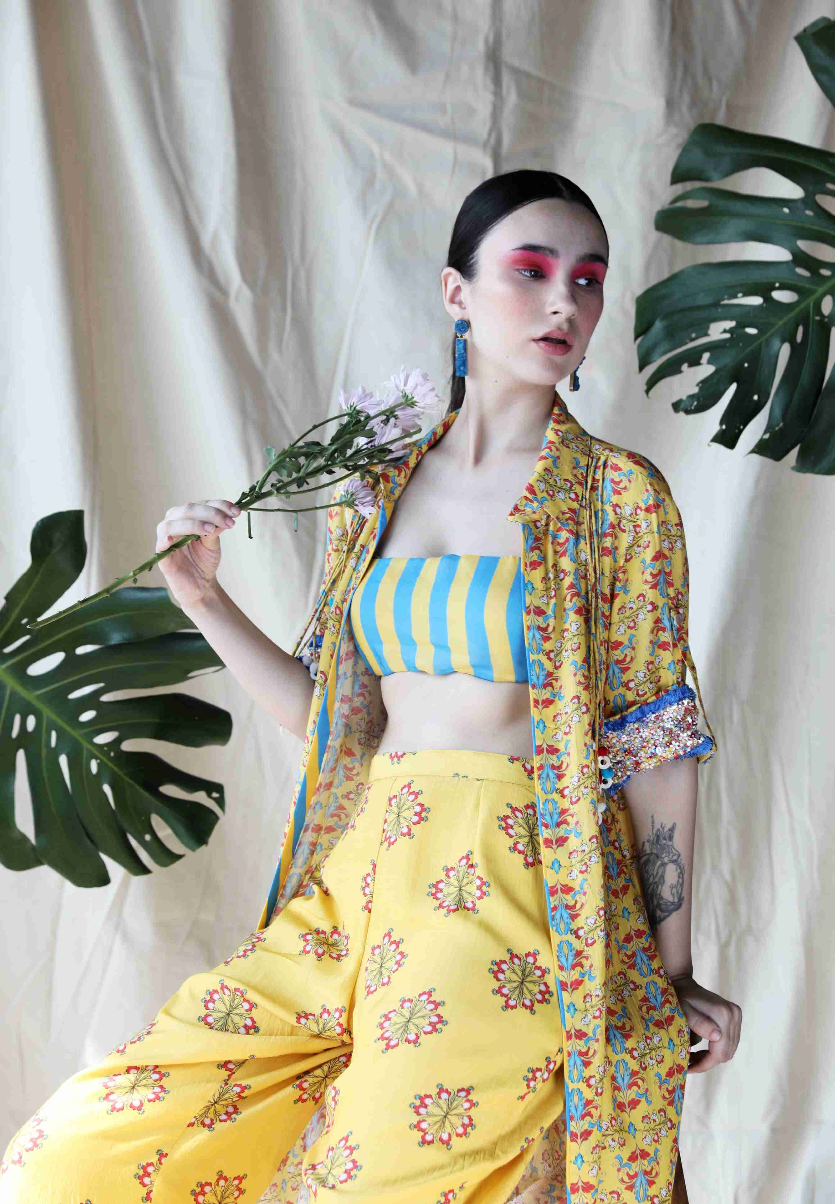 SEHER YELLOW PRINTED CORD SET