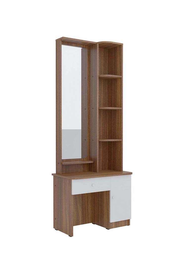 NEUDOT Carlos Wooden Dressing Table with Mirror and Storage | Engineering Wood Dressing Table | Vanity Table with Mirror | Vanity Dressing Table for Bedroom, Living Room | 1-Year Warranty
