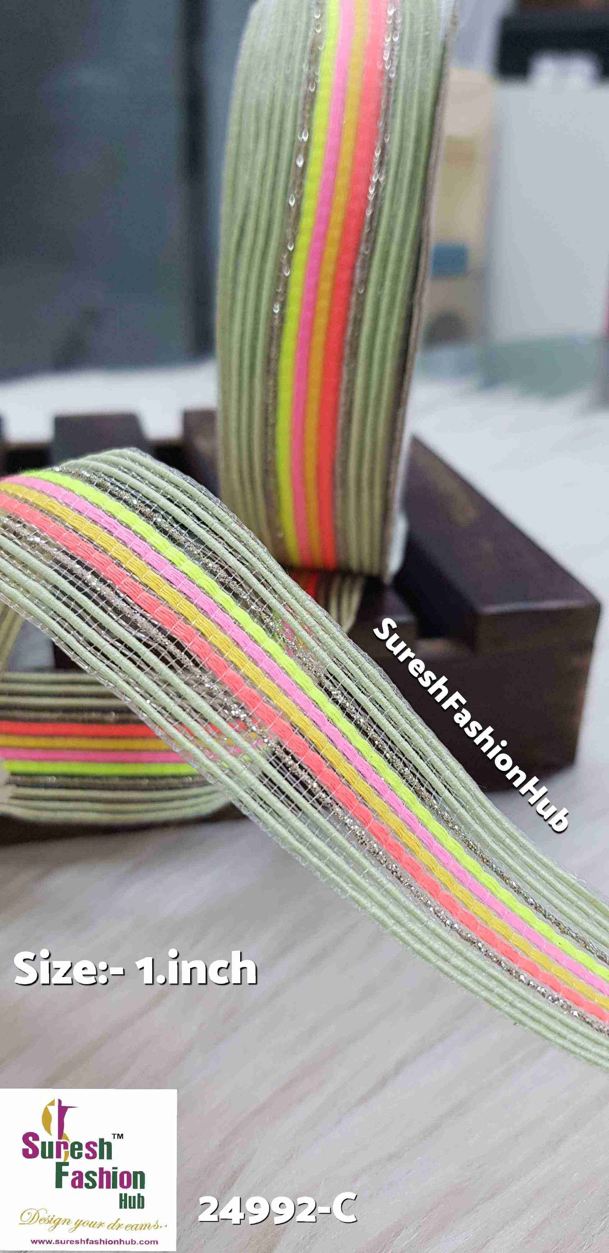 Pista & Neon Colors Mix Decorative Trim