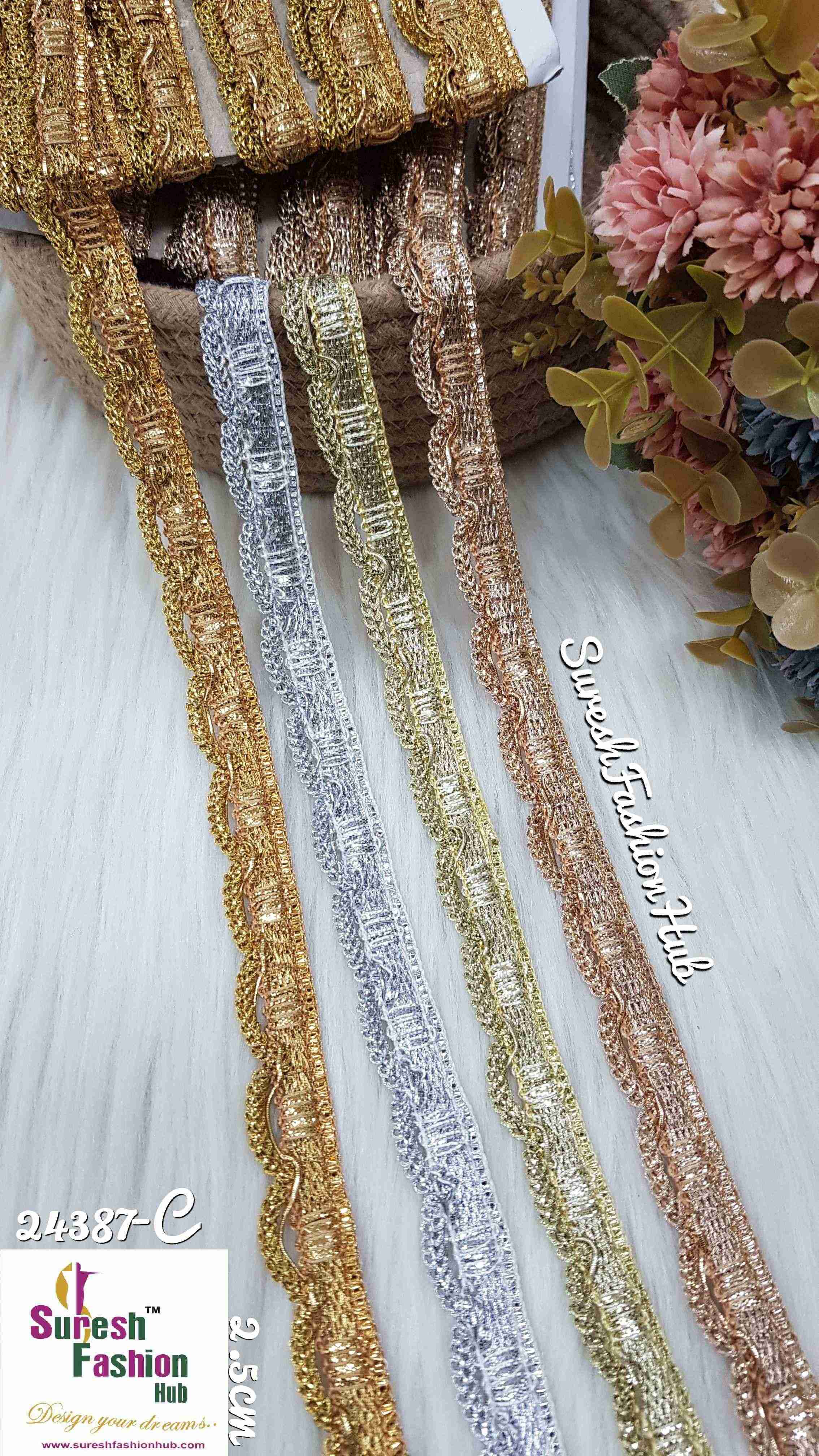 Light Gold Gota Zari Elegance Lace