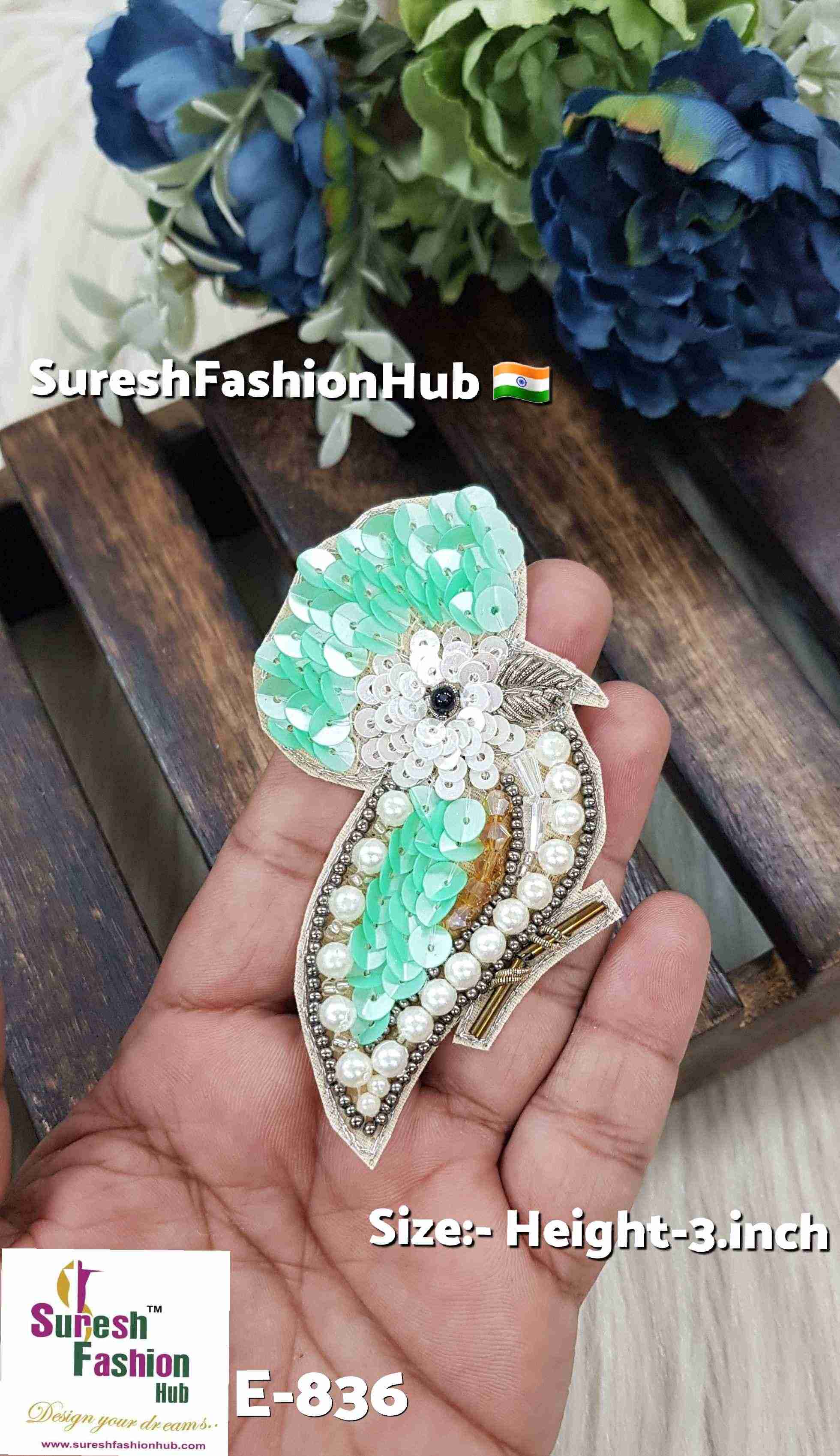 Sea Green Perched Bird Left Patch