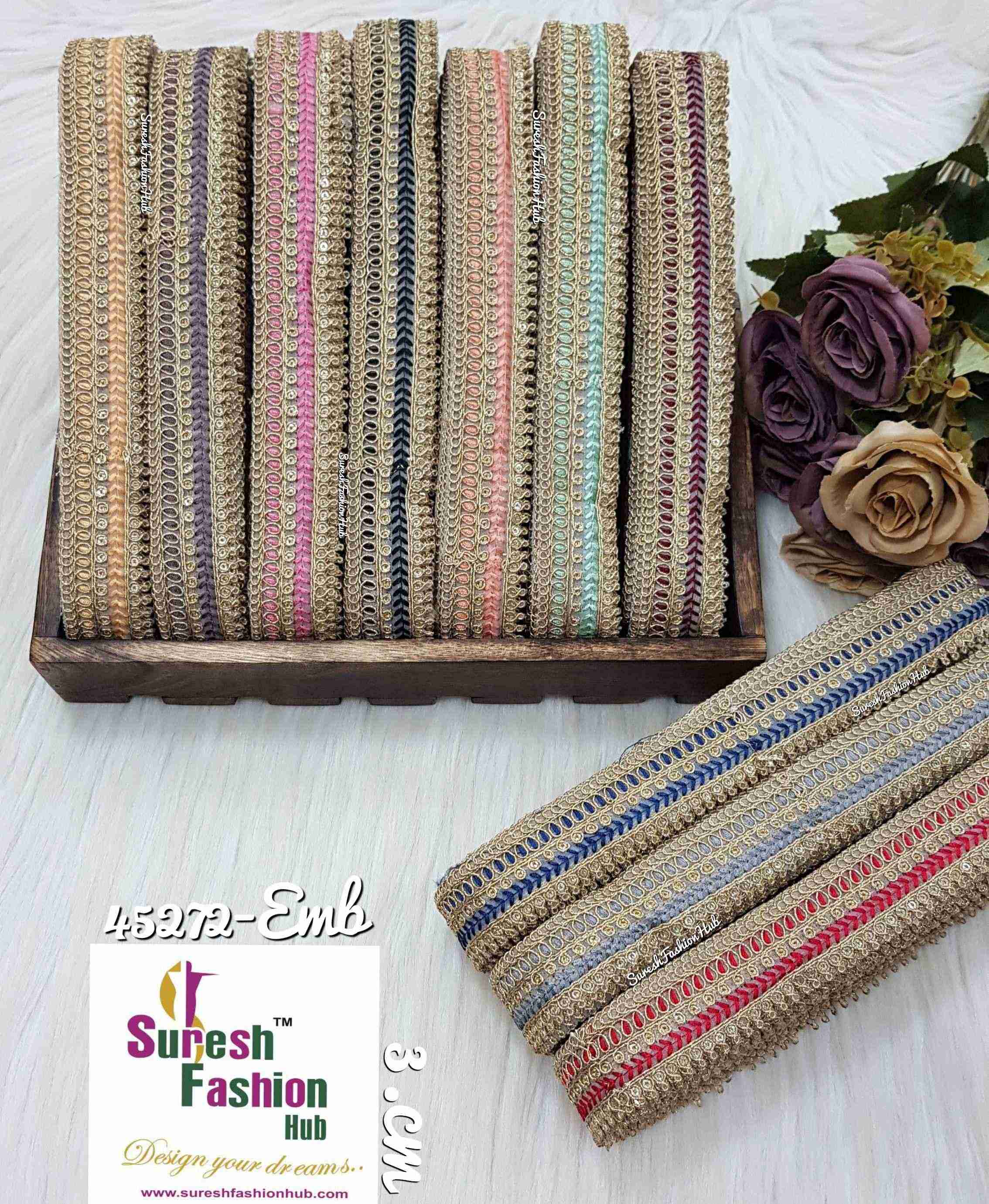 Wine Gilded Grace Zari Ribbon