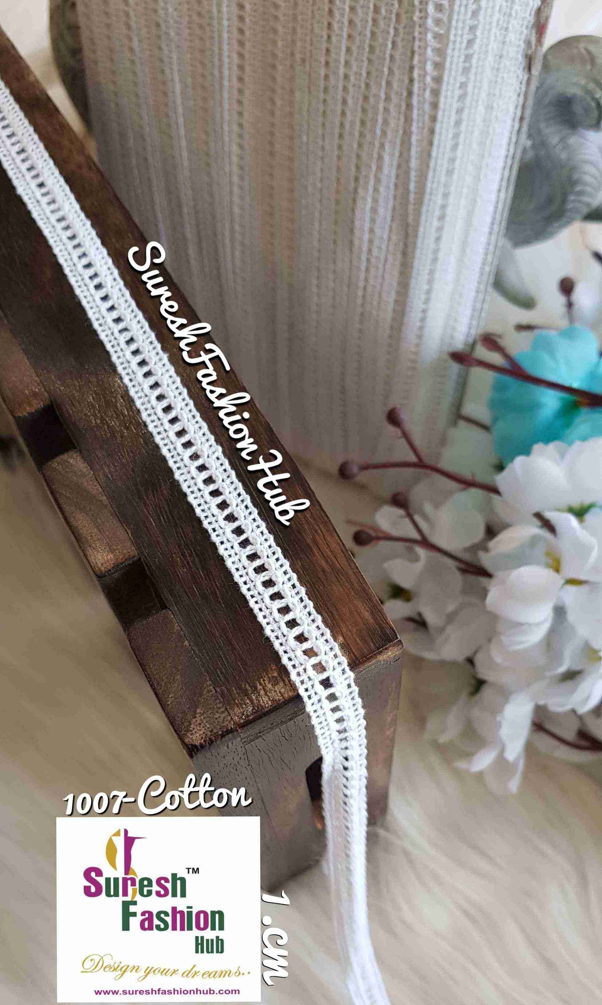 Fine Tiny Detailed White Cotton Crotchet Trim
