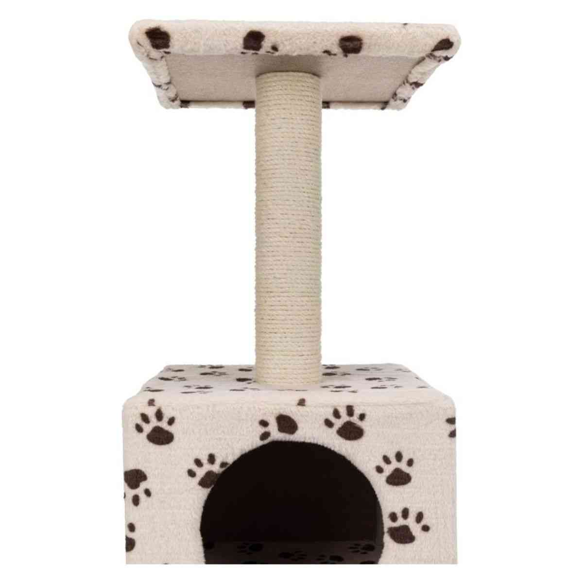Trixie Junior Zamora Scratching Post with Paw Print Toy for Cats (60 cm, Beige)