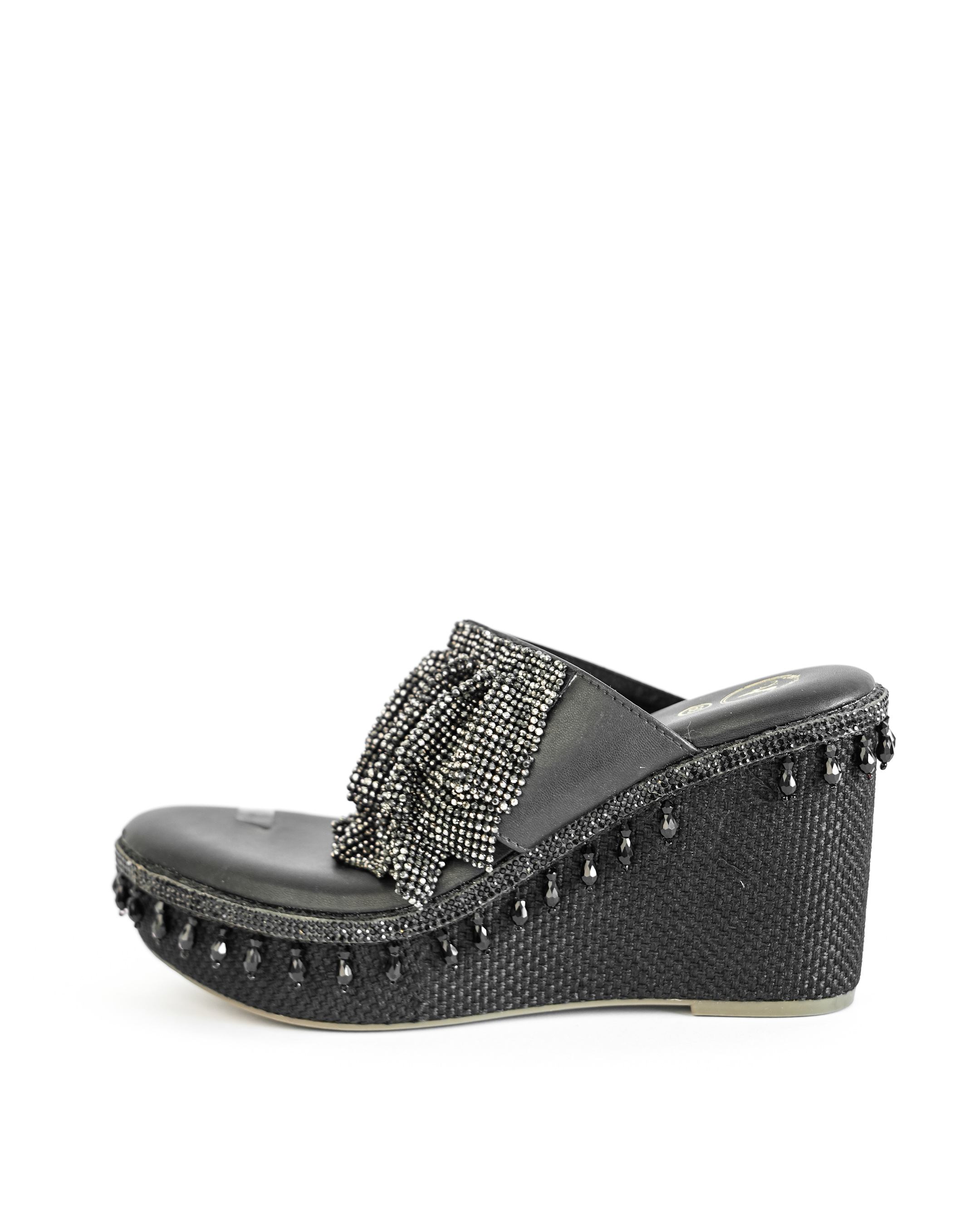 BLACK FALLING MESH WEDGE