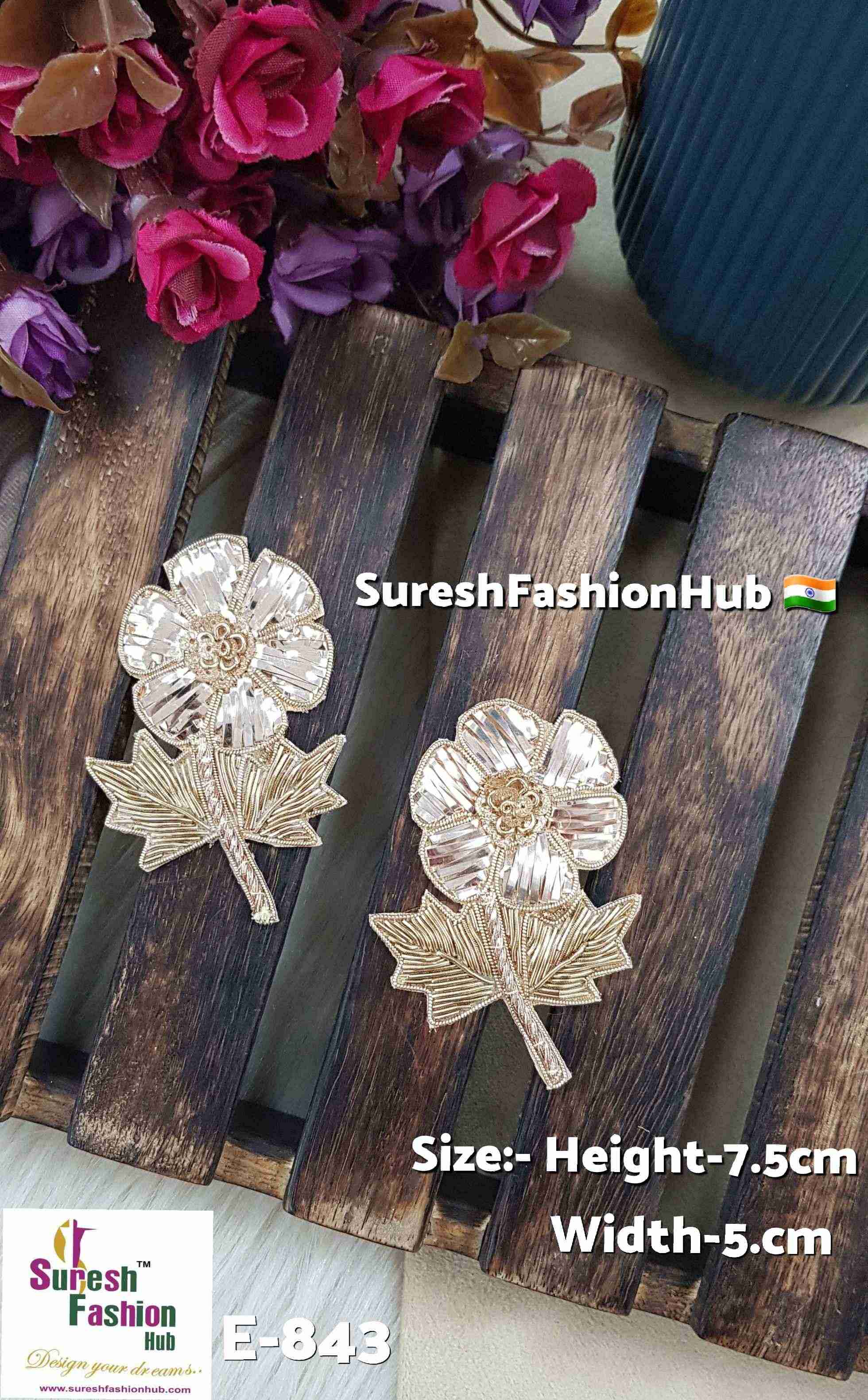 Floral Cutwork Patch with Sequins