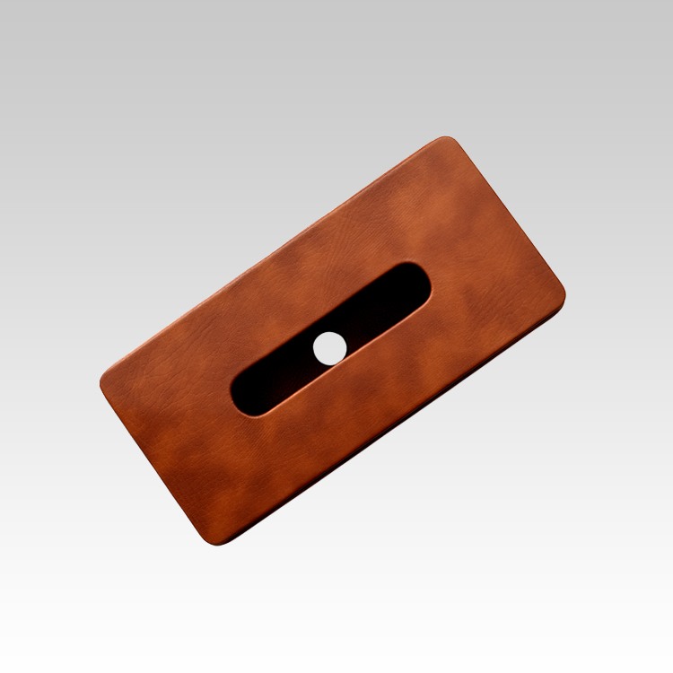 Tissue Box Holder for Home and Office in Premium Faux Leather | Size: 9.5 x 4.5 x 2.5(H) Inches | Classic | Tan