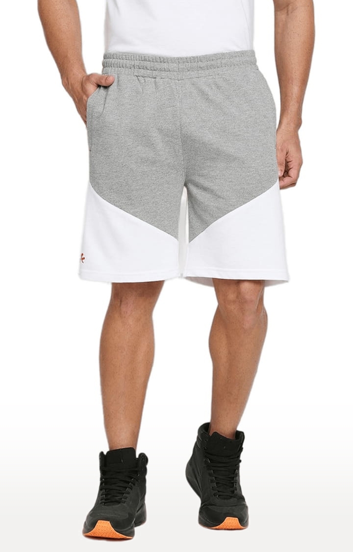 FITZ | Men's Grey Cotton Colourblocked Short