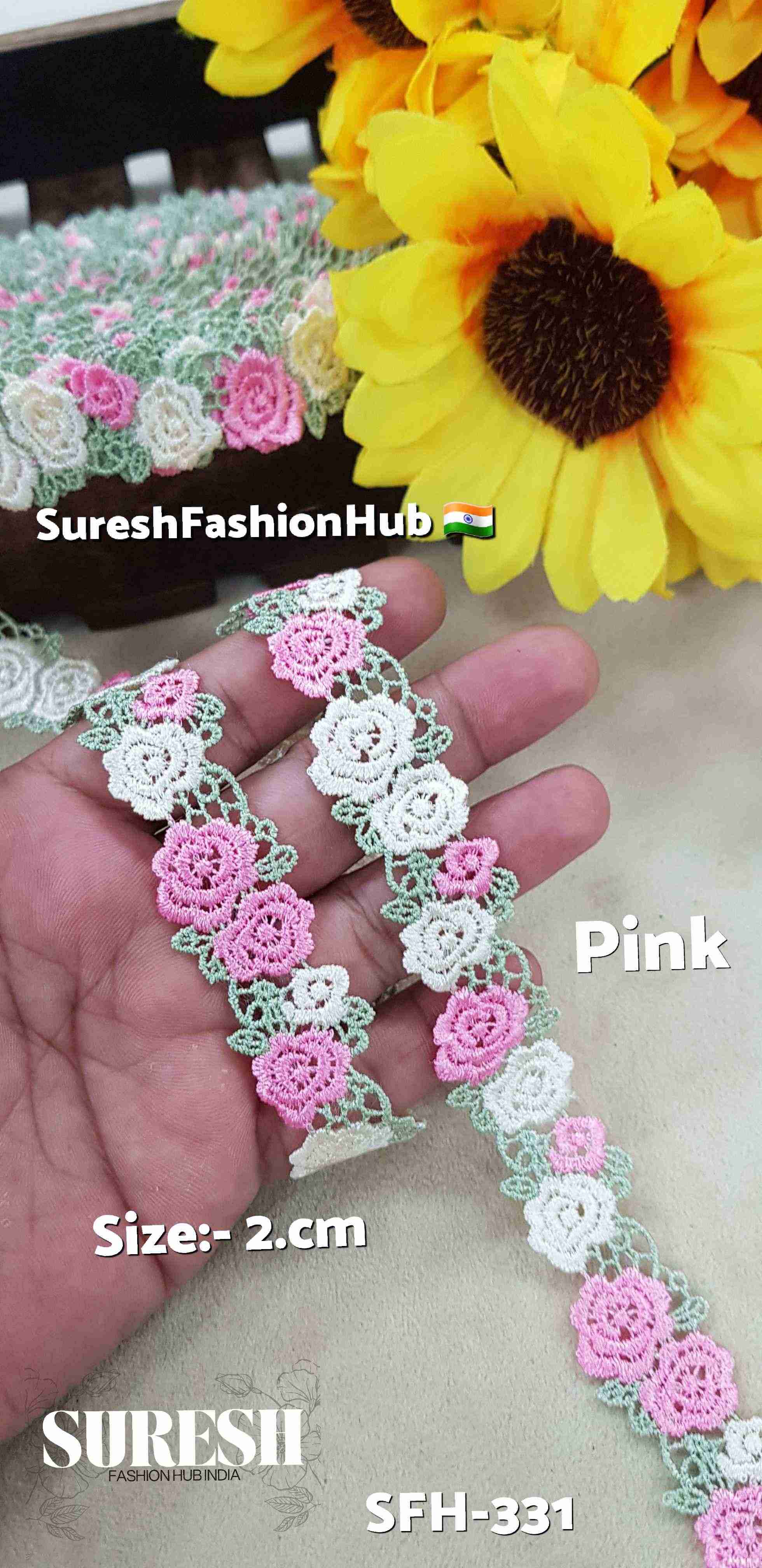 Pink Multicolor Floral GPO Lace