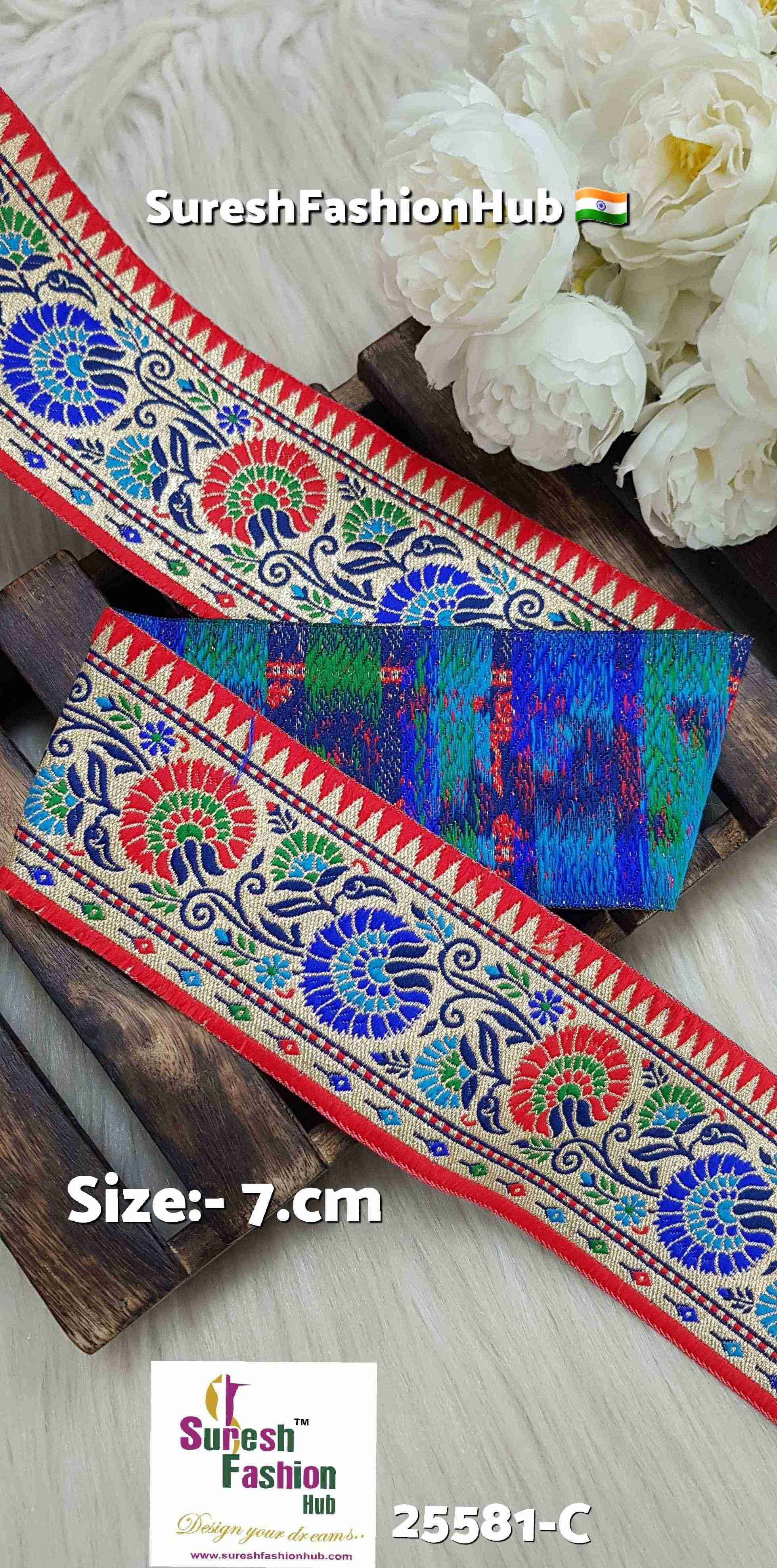 Red Elite Floral Banarasi Lace