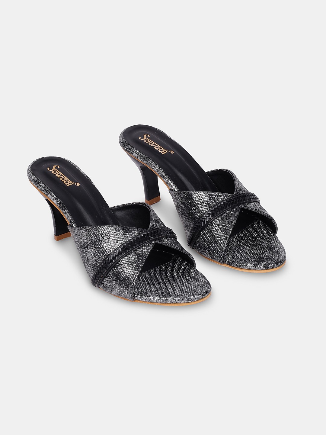 Sawadi Women's Chic Heeled Mules - Black Party & Occasion Wear