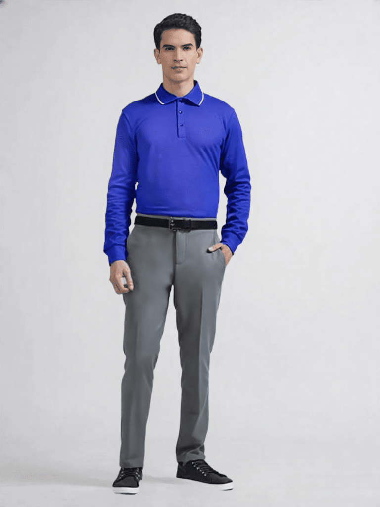 ALBION PREMIUM MENS WINTER CASUAL ROYAL BLUE T-SHIRT