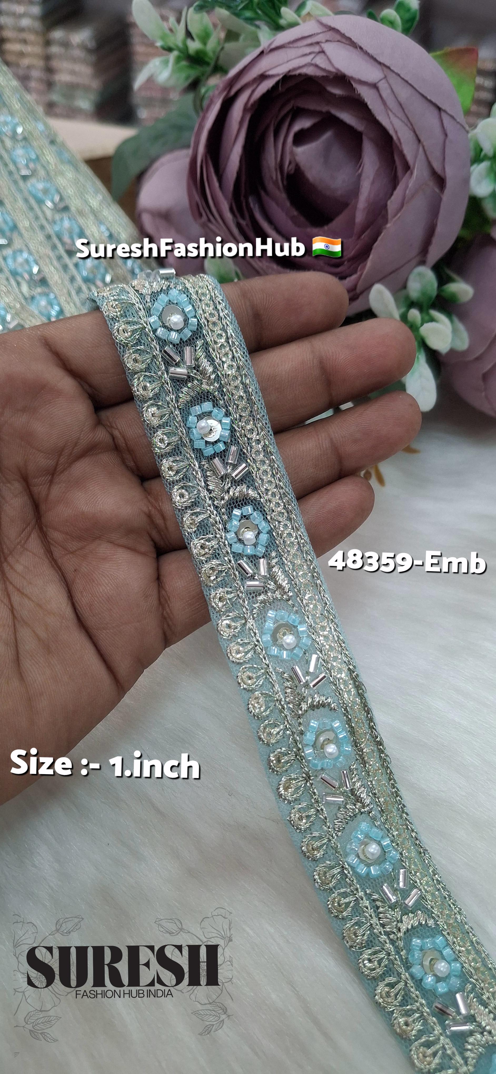 Beaded Floral Charm Net Embroidered Lace