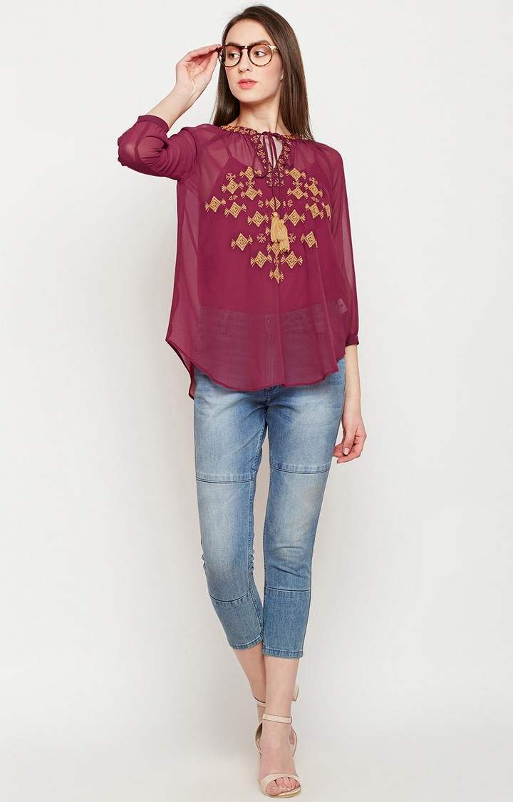 Heartwave Embroidered Top