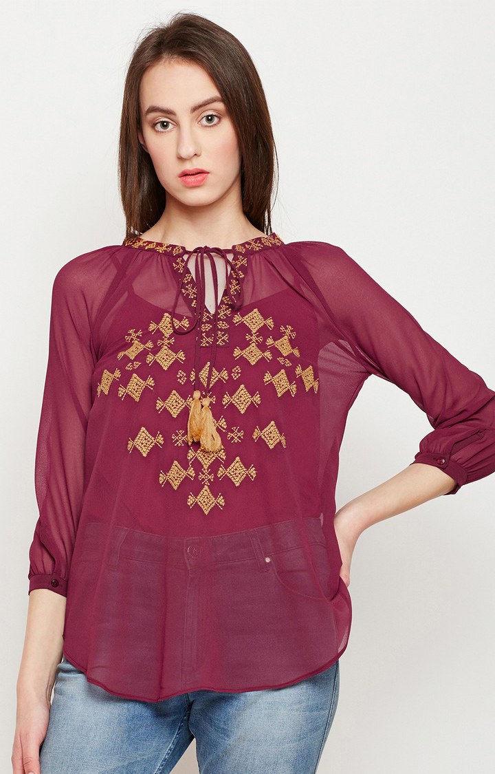 Heartwave Embroidered Top