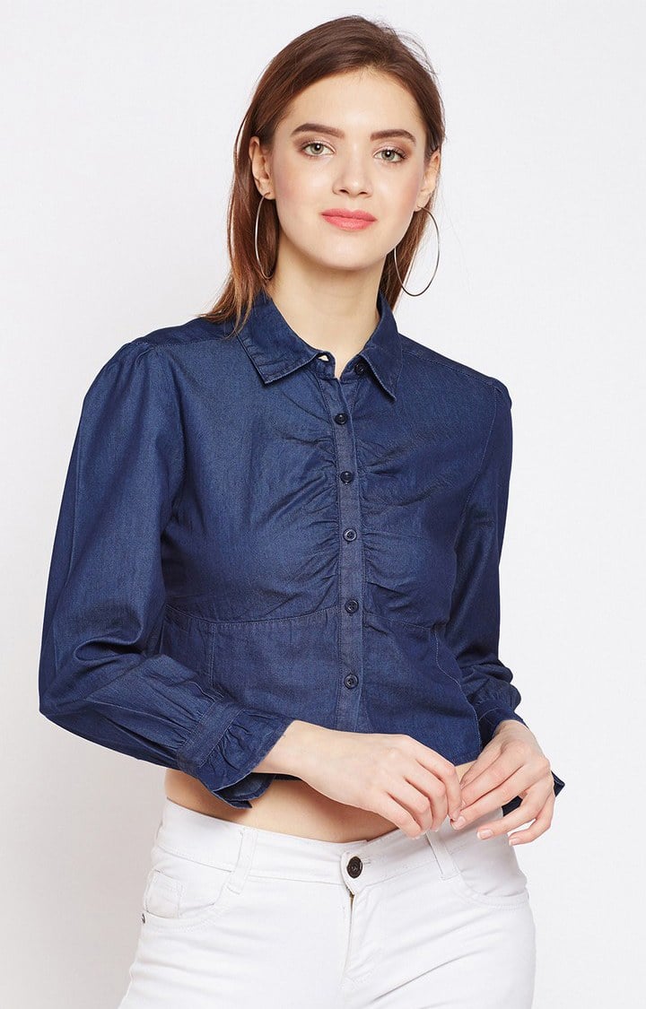 oxolloxo | Grungy Denim Gal Fashion Shirt