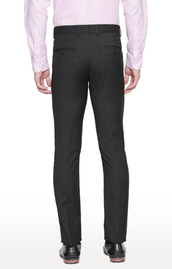 SOLEMIO | Men's Black Polycotton Solid Formal Trousers 4