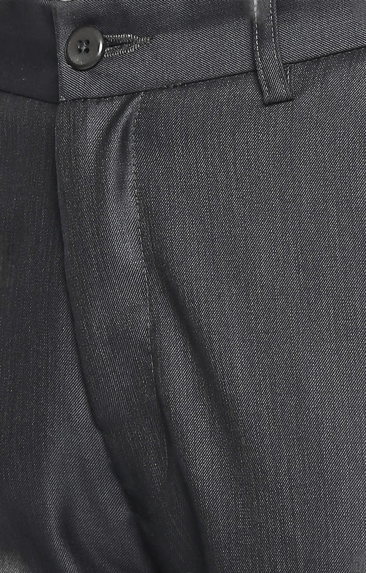 SOLEMIO | Men's Black Polycotton Solid Formal Trousers 5