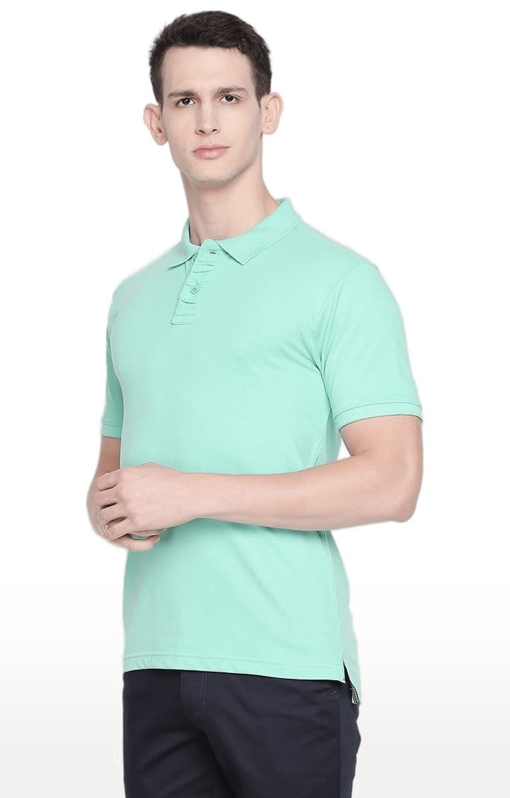 FITZ | Men's Green Cotton Solid Polo 2