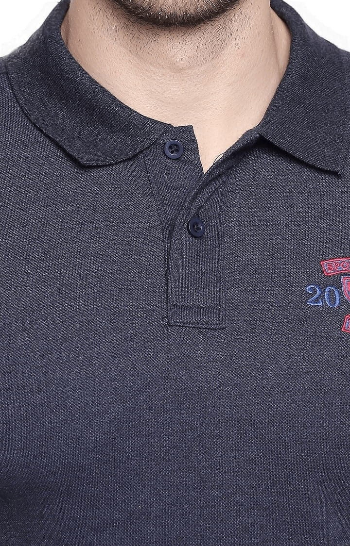 FITZ | Men's Navy Blue Cotton Solid Polo 4