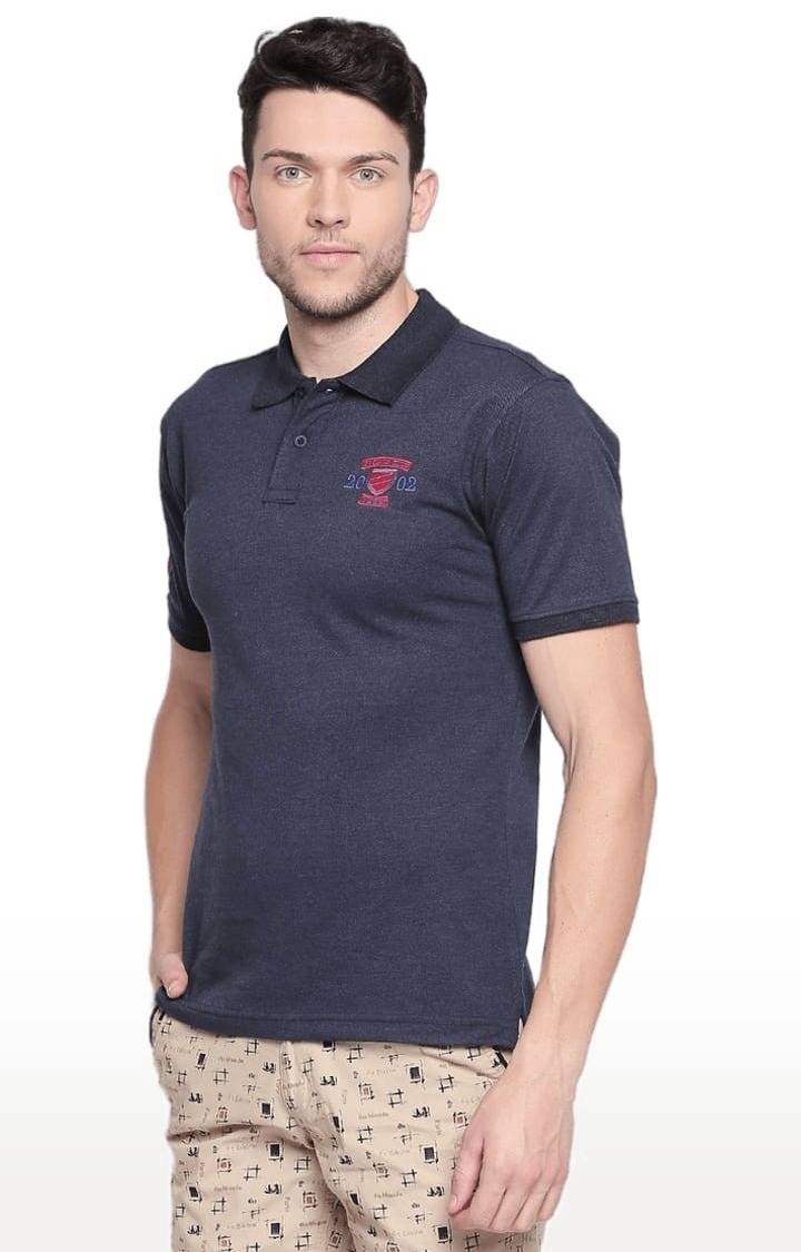 FITZ | Men's Navy Blue Cotton Solid Polo 2