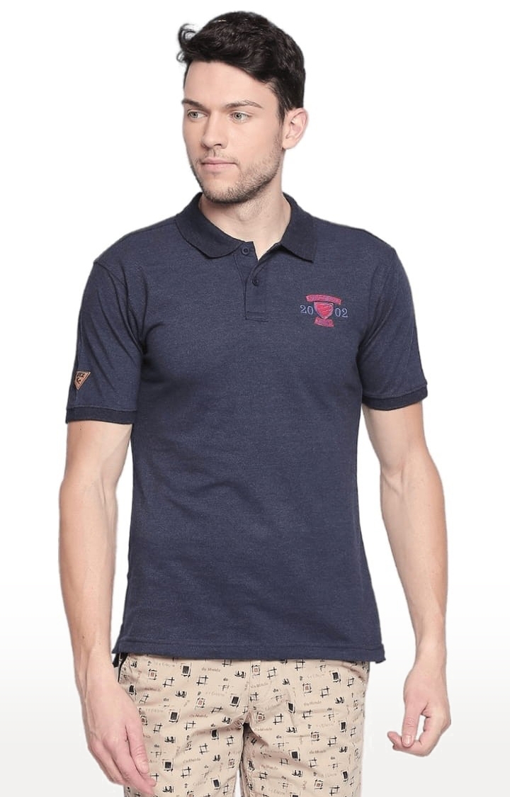 FITZ | Men's Navy Blue Cotton Solid Polo 0