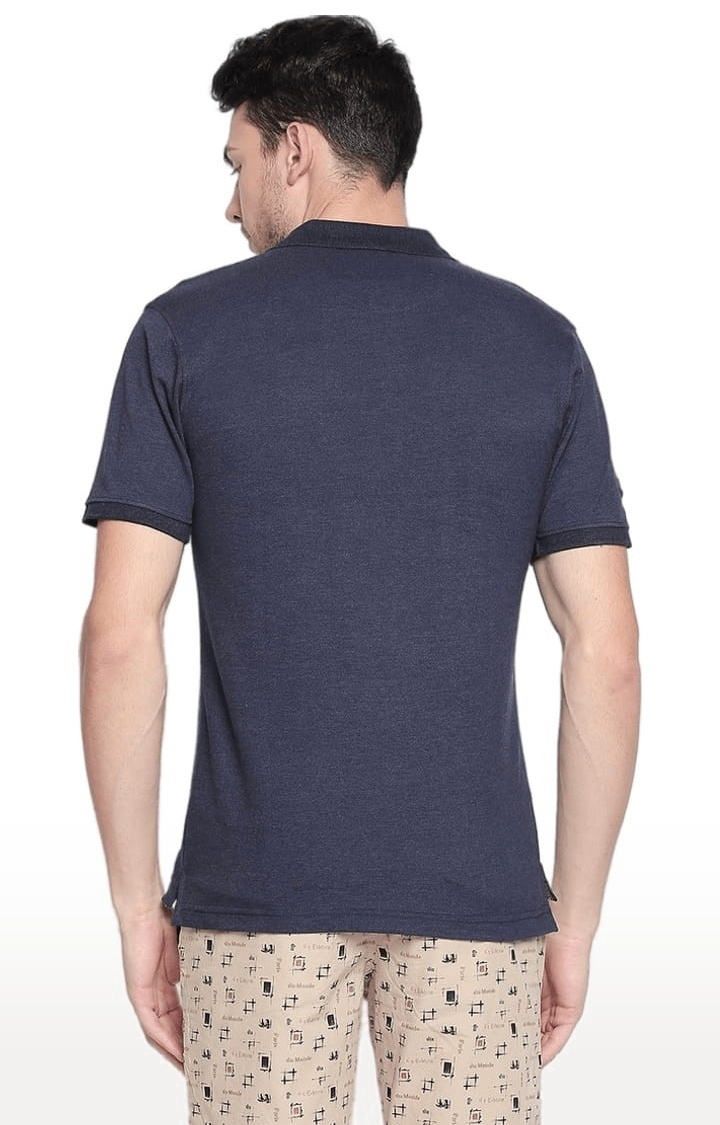 FITZ | Men's Navy Blue Cotton Solid Polo 3