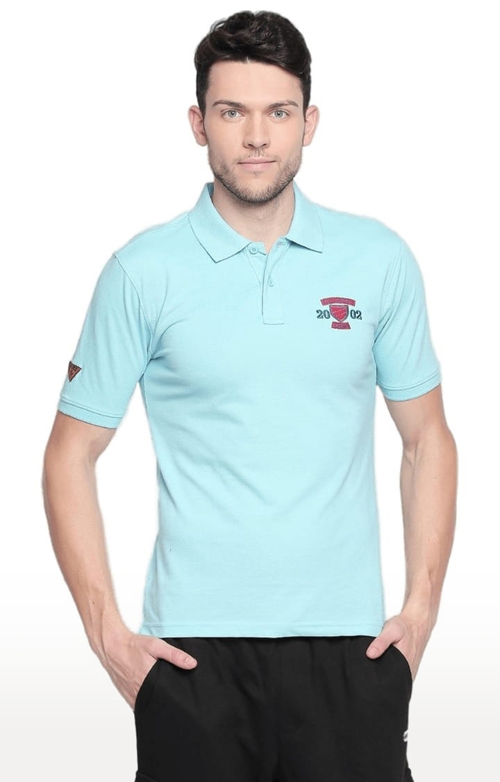 FITZ | Men's Turquoise Cotton Solid Polo 0