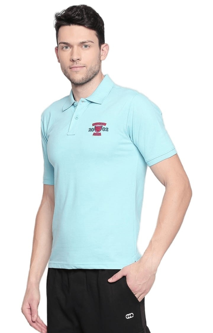 FITZ | Men's Turquoise Cotton Solid Polo 2