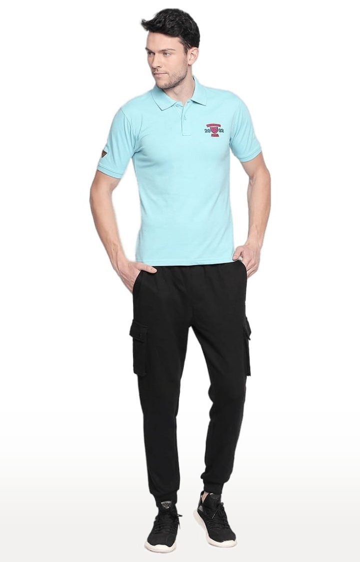 FITZ | Men's Turquoise Cotton Solid Polo 1