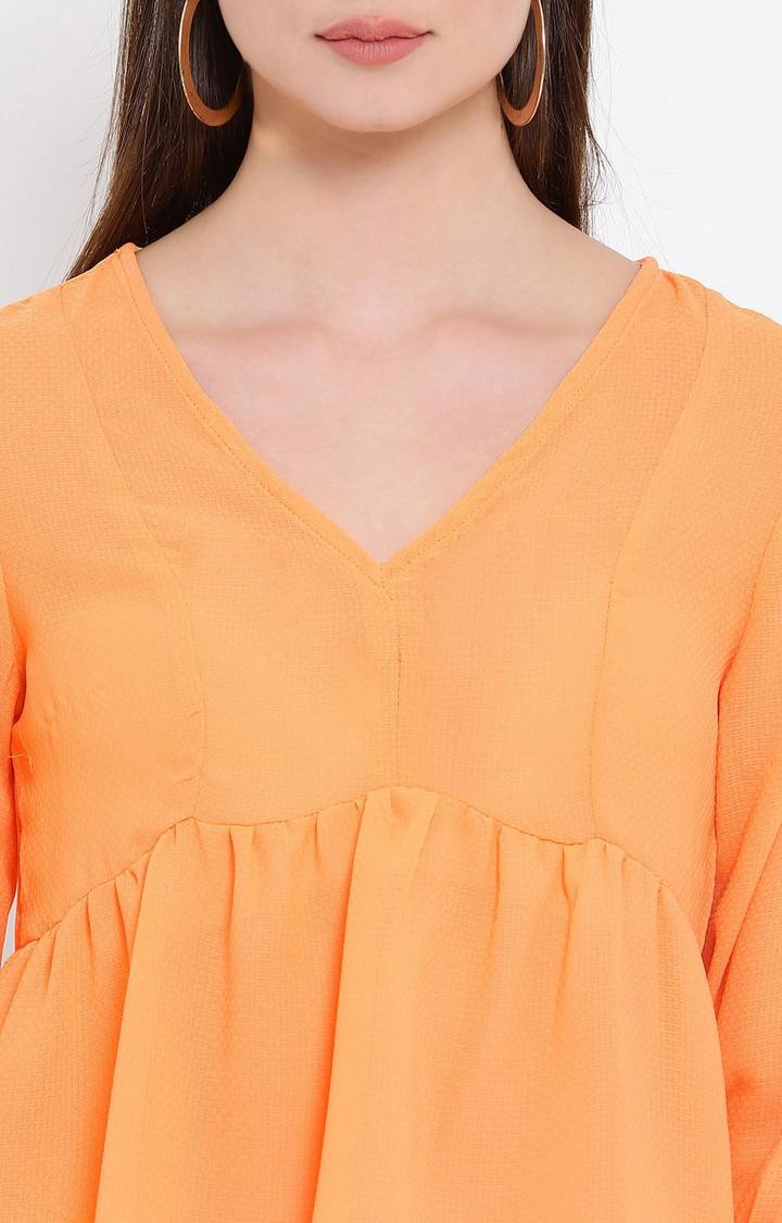 Rust Splash Peplum Women’S Top