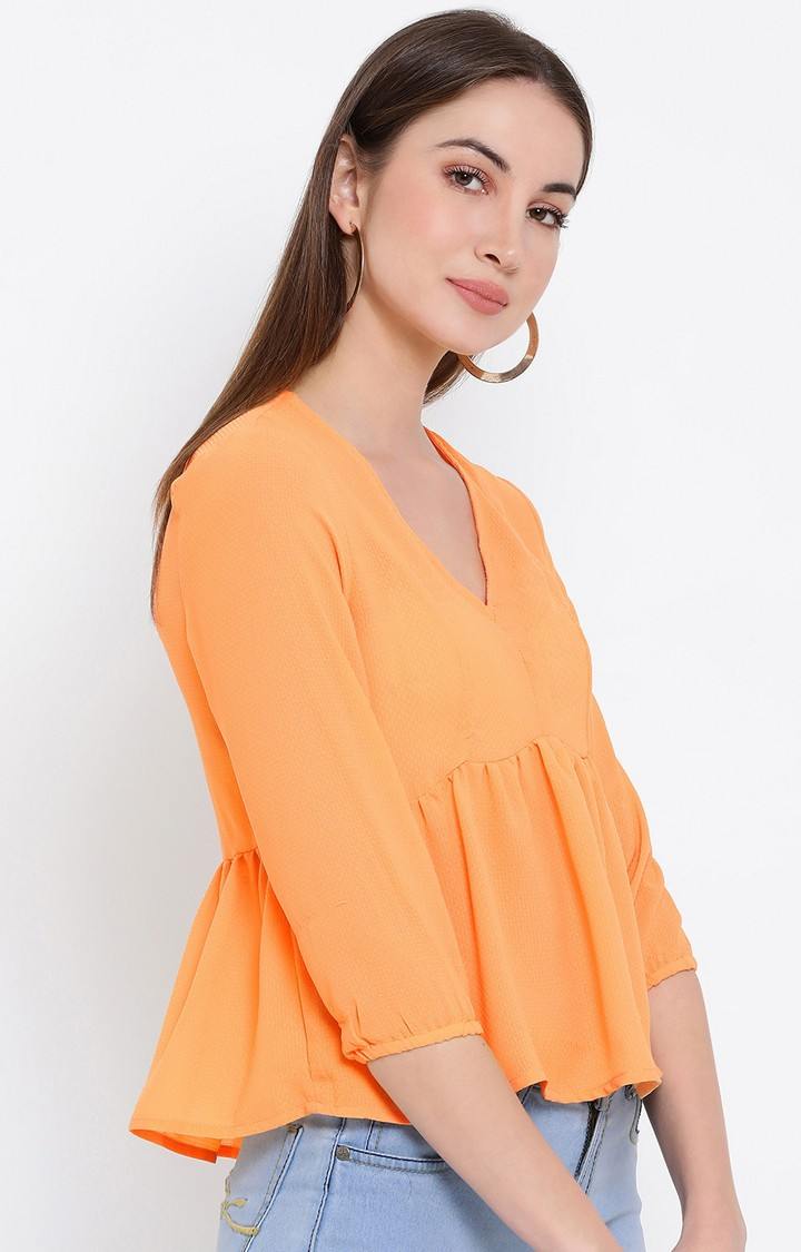 Rust Splash Peplum Women’S Top