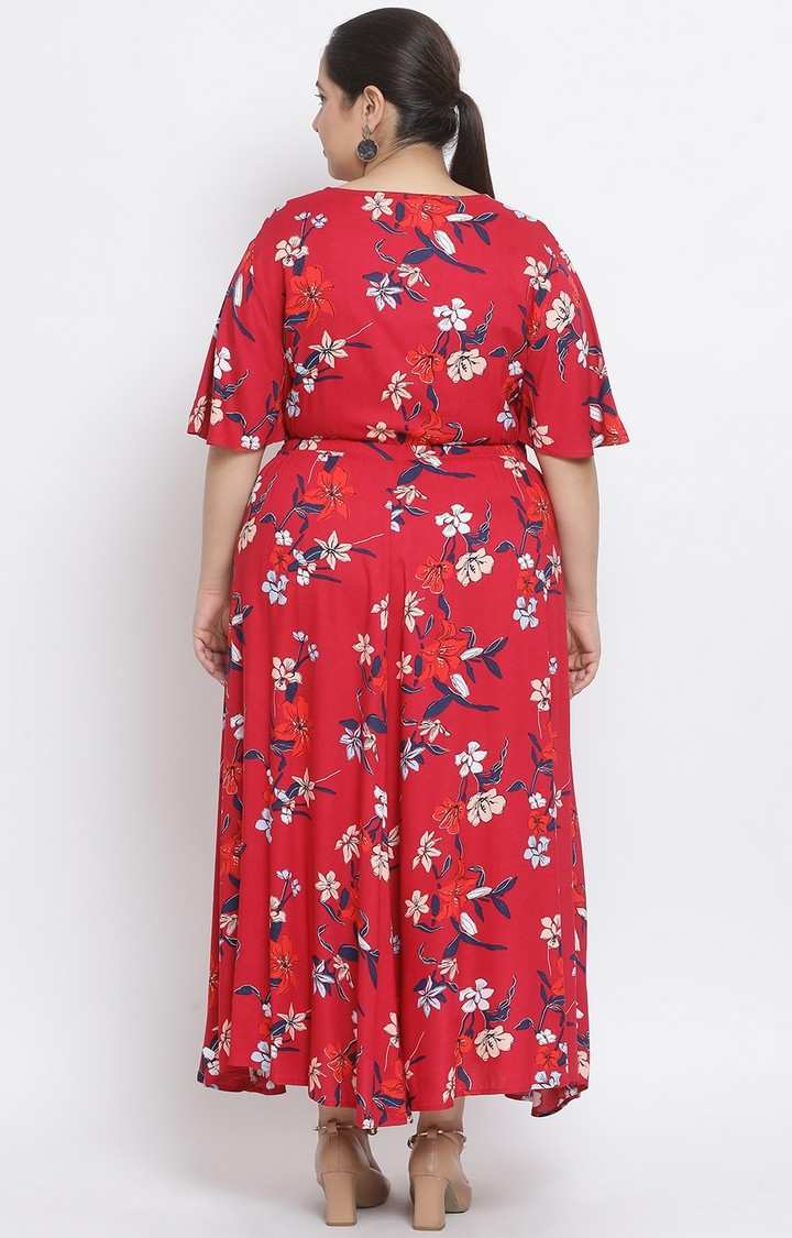 Floral Panora Maxi Plus Size Women Dress