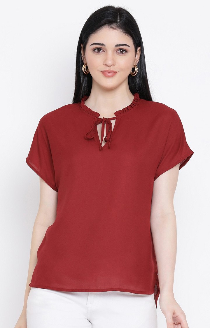Maroon Daisy Women Top